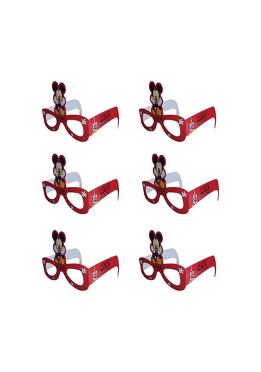 Mickey Temalı Kağıt Gözlük 6 Adet Parti Gözlüğü Tüm Yaşlar