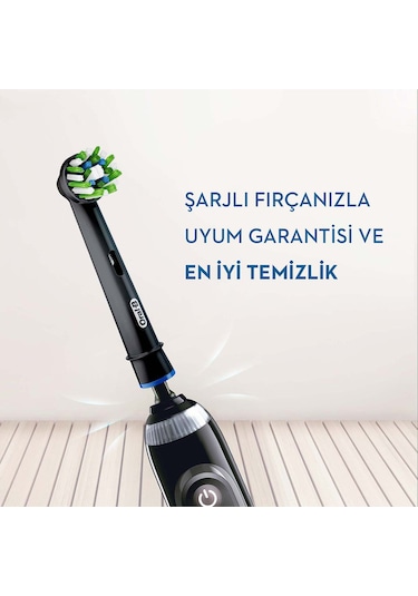Oral-B Cross Action Clean Maximizer 3+1 Yedek Fırça Başlığı Siyah