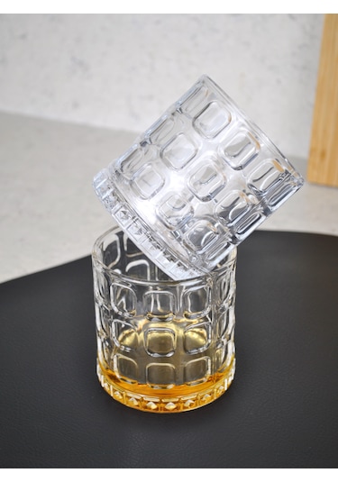2'li Cam Şeffaf Viski Bardağı Kokteyl Bardak-400 Ml Pencere Detay
