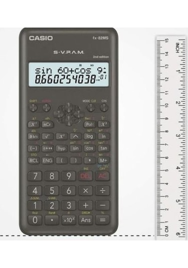 Casio FX-82MS 2. Versiyon Bilimsel Fonksiyonlu 12 Hane Hesap Makinesi