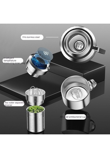 Dinosaurs Outdoors 1500 Ml. Paslanmaz Çelik Termos - Gümüş Altın