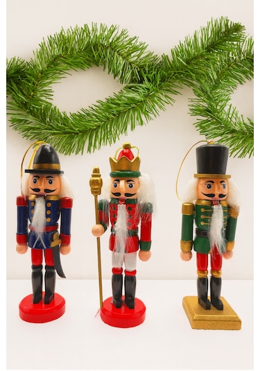 Premium Collection 3'lü 12.5 Cm Kurşun Asker Seti Dekoratif Yılbaşı Süsü