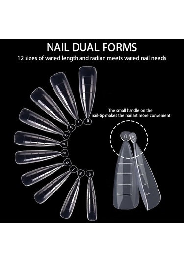 Reedark 132 Parça Tırnak Uzatma Seti: 120 Adet Farklı Boy Tırnak Formu, 10 Adet Tırnak Klembi, 1 Adet Çift Uçlu Fırça Ve 1 Adet Tırnak File