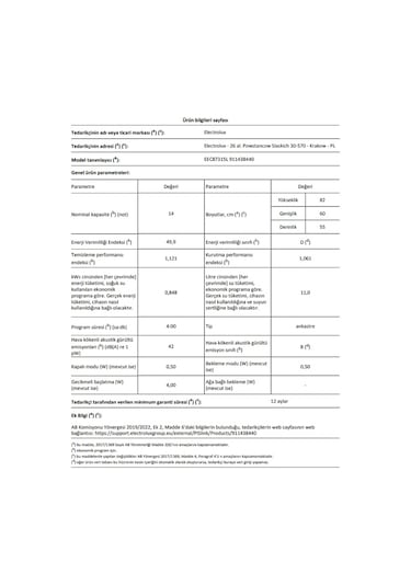 Electrolux EEC87315L ComfortLift 8 Programlı 14 Kişilik Ankastre Bulaşık Makinesi