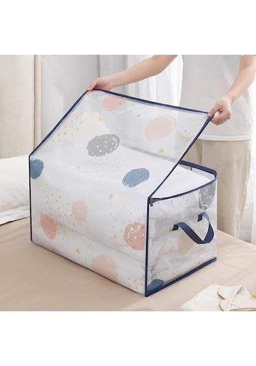 Unimarket Yorgan Saklama Çantası D-ust Geçirmez Nem Geçirmez Sezon Dışı Elbise Kazak Battaniye Online Alışveriş Organizatör Kutusu Günlük Kullanım Saklama Kesesi Ev Gghw07