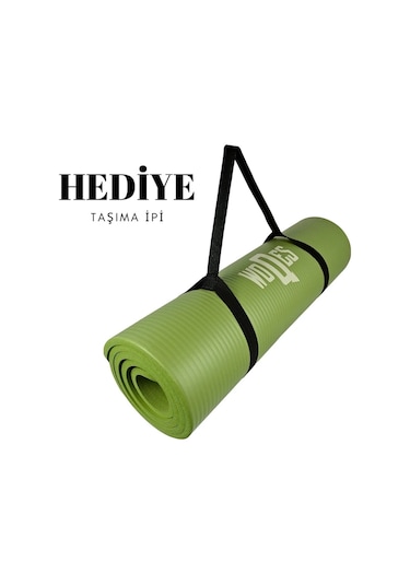 Woqes Konforlu Ve Kaymaz Nbr Yoga Matı 10 Mm Kalınlık Ekstra Destekli Ve Dayanıklı Tasarım Yeşil