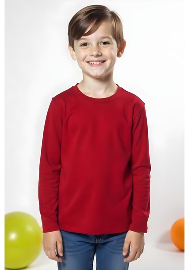 Fyk Kids Düz Basic Unisex Sweatshirt Bordo