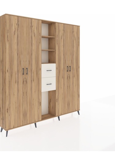Arges Dolap 15 Raflı 2 Çekmeceli 4 Kapaklı 220x30x243 Çam-çam/aytaşı Atlas Çam/aytası