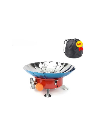 Zilinn 2800w Rüzgar Geçirmez Taşınabilir Açık Soba Kamp Gaz Sobası Piknik Brülörü Yürüyüş İçin Saklama Çantası İle Kırmızı