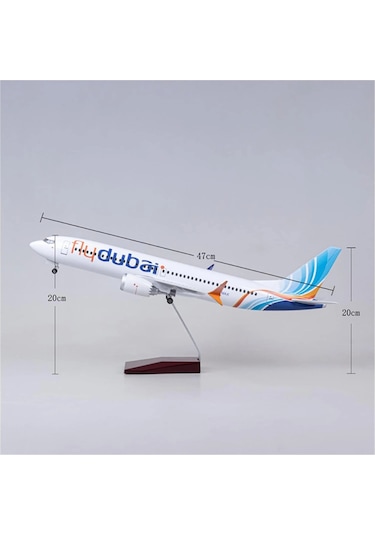 1/85 Ölçekli Boeing 737 Max Fly Dubai 47 Cm Model Uçak Maketi