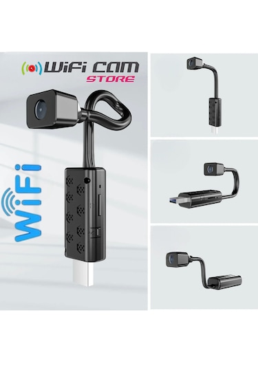 Mini Wifi Usb Kamera Esnek Tasarım Canlı İzleme Sd Karta Kayıt