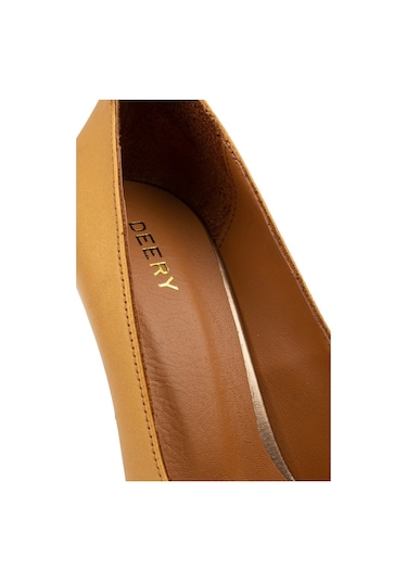 Deery Hakiki Deri Sarı Kadın Stiletto Sarı