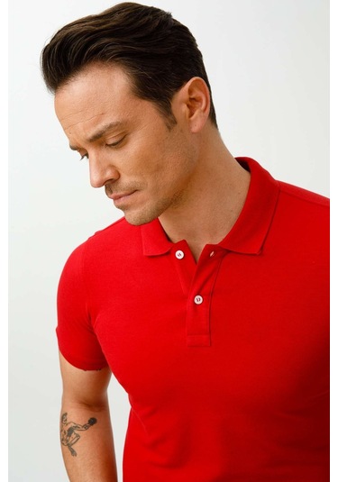 Igs Erkek Kırmızı Standart Polo Yaka Tişört Kırmızı