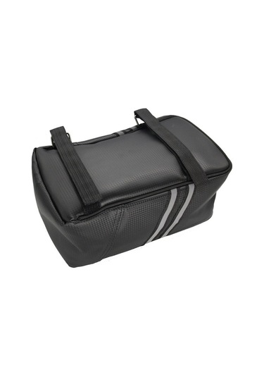 Motosiklet Su Geçirmez Pu Deri Raflı Arka Taşıma Çantası, Kapasite: 8l, Yağmur Kapaklı Siyah