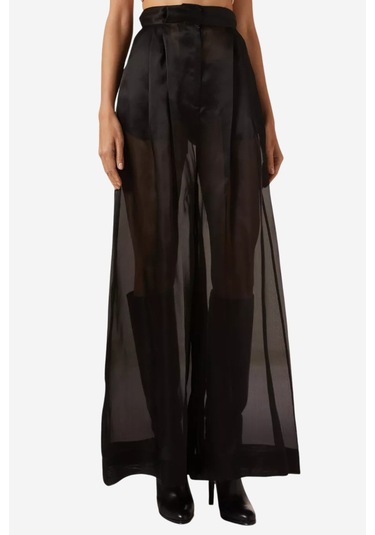 A.w.a.k.e. Mode Organza Sheer Geniş Paça Pantolon Siyah