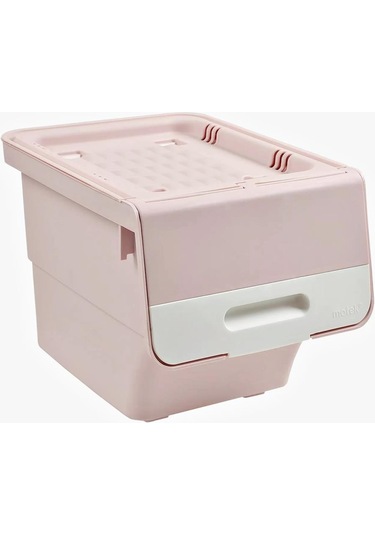 Geseus Motek Organızer Tekerlekli Eşya Ve Erzak Kutusu 3x12 Lt-Mt07 Pembe+Beyaz