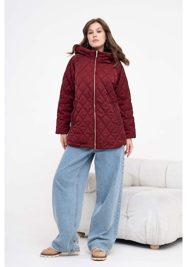 FTZ Women Ftz Kadın Kapitone Kaban Bordo 30966 Bordo