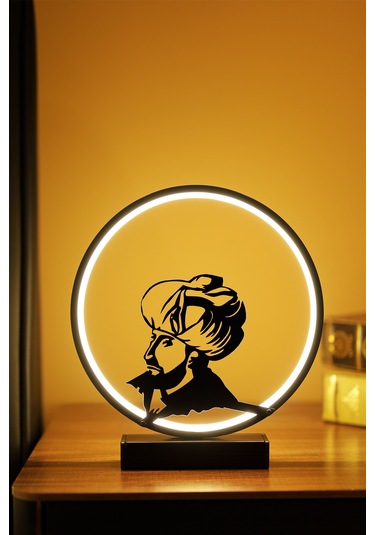 Fatih Sultan Mehmet Silüetli Metal Led Masa Lambası Tarihi Figürlü Dekoratif Gece Lambası Fatıhsultanmehmet