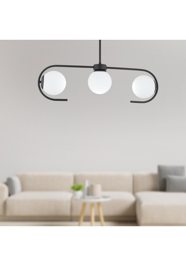 Diaspor 3'Lü Siyah Modern Sarkıt Genç Odası Yatak Odası Retro Salon Avize