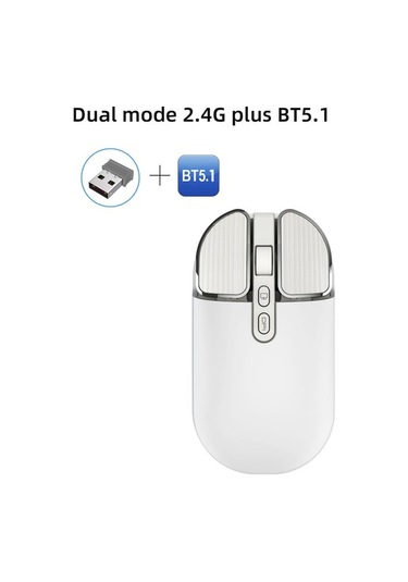 Yifomall 2.4g & Bluetooth 5.1 Sessiz Fare - Uv Kaplamalı, Şarj Edilebilir, Taşınabilir Diğer