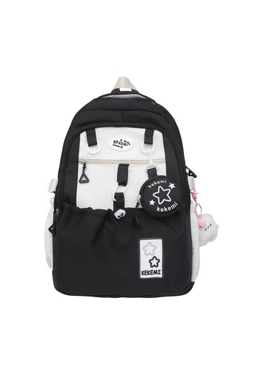 Şık Ve Modaya Uygun Kore Tarzı Okul Çantası, Ortaokul Ve Lise Öğrencileri İçin Geniş Kapasiteli Sırt Çantası, Dayanıklı Ve Ergonomik Tasarım Siyah