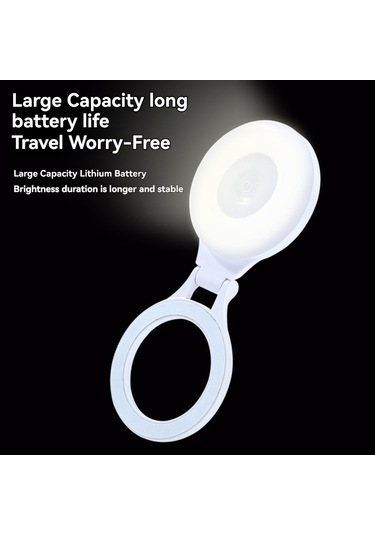 Neevoyu Magneetik Telefon Fıllıghtı: Çok Açıklı, Üç Işık Modu, Cep Telefonu Tutucu, Taşınabilir Güzellik Işığı - Beyaz Beyaz