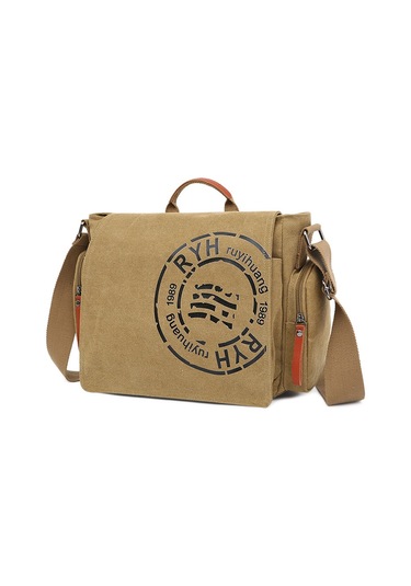 Çok Bölmeli Şık Kanvas Omuz Çantası Mh3323 Haki