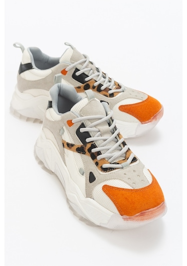 Luvishoes Lecce Turuncu Desenli Kadın Spor Ayakkabı Turuncu