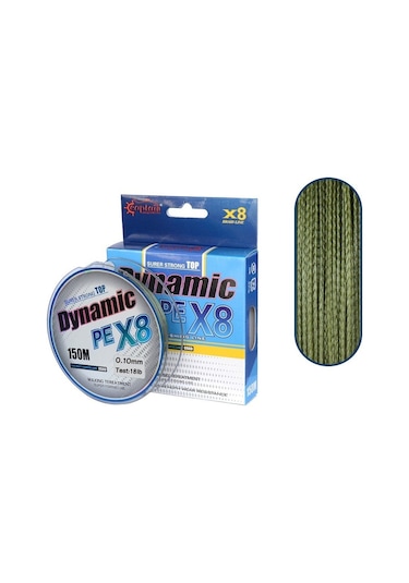 Captain Dynamic Soft PE 8 Örgü Spin İp Misina 150mt Yeşil 0.10 mm