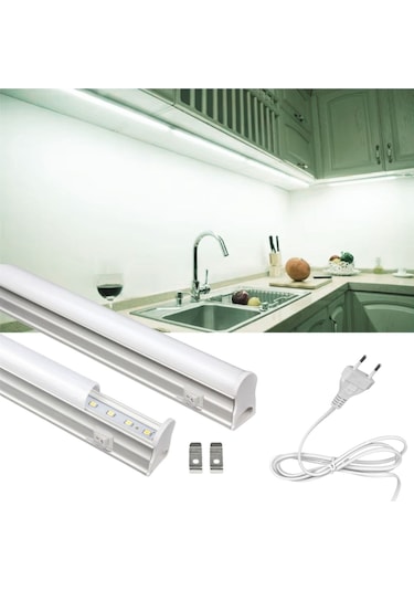 Sb-6529 90 Cm Beyaz Led Bant Armatür Floresan Aç Kapa Butonlu Ve Fişli