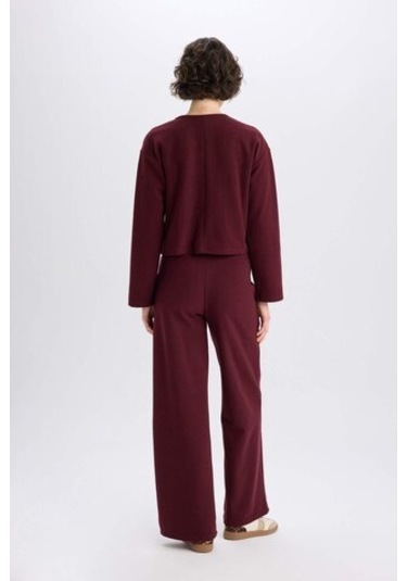 DeFacto 2'li Takım V Yaka Düğmeli Hırka Esnek Belli Geniş Paça Pantolon E9859AX24WNBR34