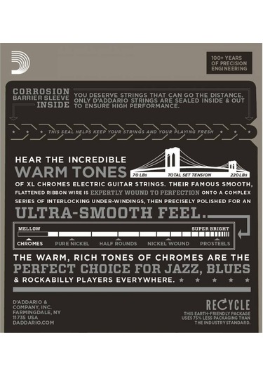 D'addario Ecg24 Chromes Elektro Gitar Teli 11-50