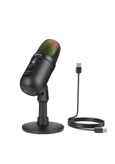 Profesyonel Kardioid Rgb Oyuncu Stüdyo Kablolu Podcast Mikrofonu
