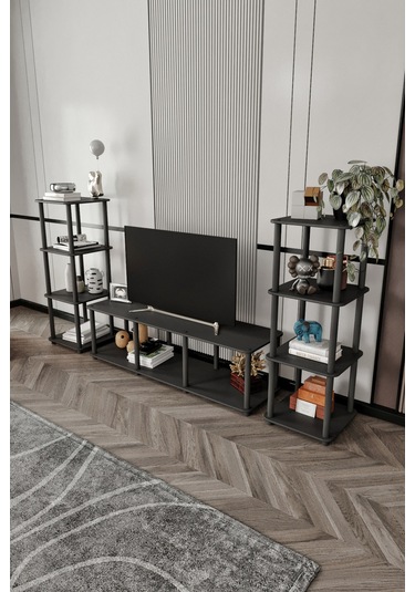 Masivo Tv Sehpa Kitaplık Siyah Siyah