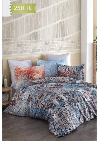 Varol 250 Tc Bambu Karışımlı Pamuk Saten Nevresim Takımı Tek Kişilik - Gramercy Çok Renkli