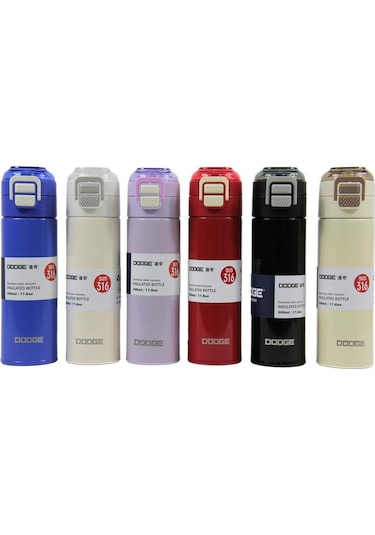 Dodge Çift Kullanımlı Kapak Çelik Matara 400 Ml. Ddg-db-24515-400 Mavi Mavi