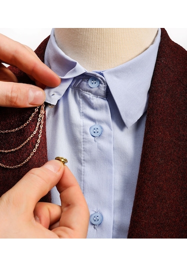 Coolmenclub Fleur De Lis Figürlü Gömlek Yaka İğnesi Gümüş