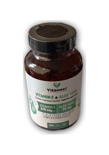 Vitamost Vitamin E + Aloe Vera 120 Kapsül