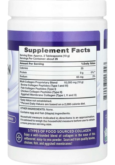 Multi Collagen Peptides 20 G Per Daıly Dose - 9 Oz - 255g Powder