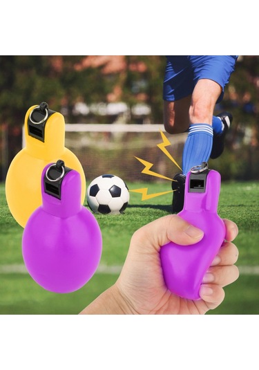 Homyl 2 Parça El Sıkma Düdük Antrenörler Sarı-ve-mor Sarı Ve Mor