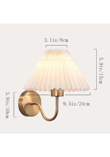 Modern Pileli Kumaş Gölge Duvar Sconce Retro Rustik Duvar Lambası Antik Çiftlik Evi Dekor Duvar Işığı Altın Altın