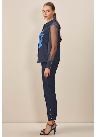 Gömlek Yaka Lacivert Poplin Gömlek Lacivert