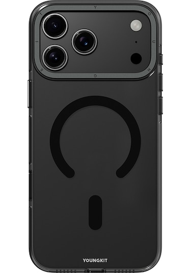 Apple Uyumlu iPhone 17 Pro Max Kılıf M-safe Özellikli Şeffaf Youngkit Crystal Shield Serisi Kapak Siyah Siyah