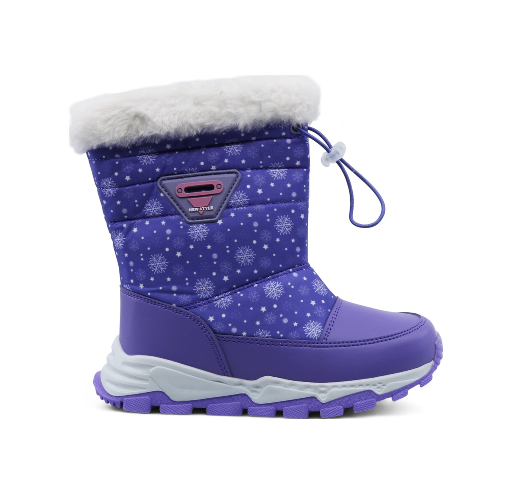 Khayt Leni Sıcak Astar Su Ve Soğuk Dayanıklı Ortopedik Kaymaz Taban Çocuk Bot Mor