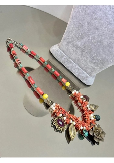 Karışık Taş Tasarım Kolye 204