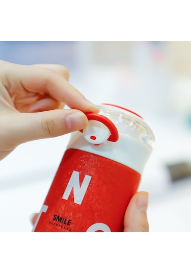 Tuomeng Yeni Sıçrama Kapaklı Yalıtımlı Su Bardağı Buzlu Uygun Düşme Önleyici İngiliz Bardağı 350ml C Mavi