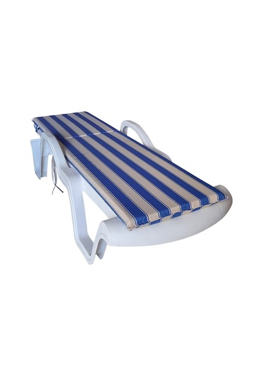 Mirzademarket Şezlong Minderi Standart Su Geçirmez Malzeme-Karde Mavi Krem