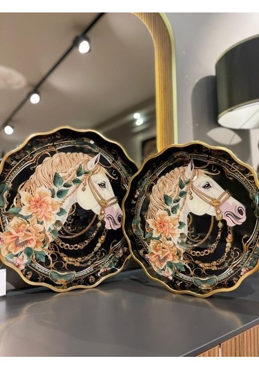 Royking Horse 2 Li Yuvarlak Tepsi 39x4-34x4 Cm Fx 013