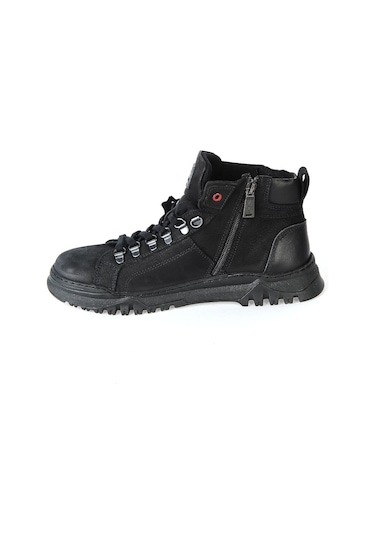 Bulldozer 230005 Siyah Nubuk %100 Deri Erkek Kışlık Bot 001