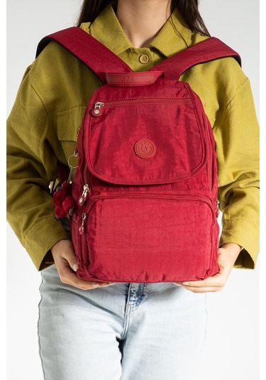 Orta Boy Ultra Hafif Kadın Sırt Çantası Kırmızı Model: 571-3f - Kırmızı